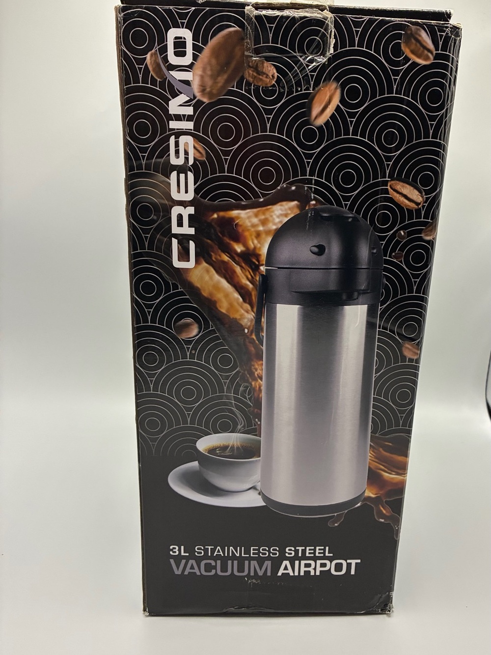 3L Stainless Steel Vacuum Airpot Carafe - Silver/Black